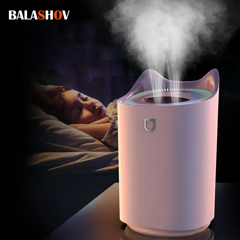 Large Capacity Double Nozzle Humidifier With Colorful LED Light